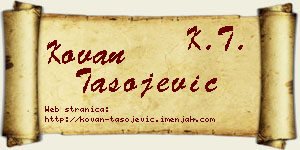 Kovan Tasojević vizit kartica